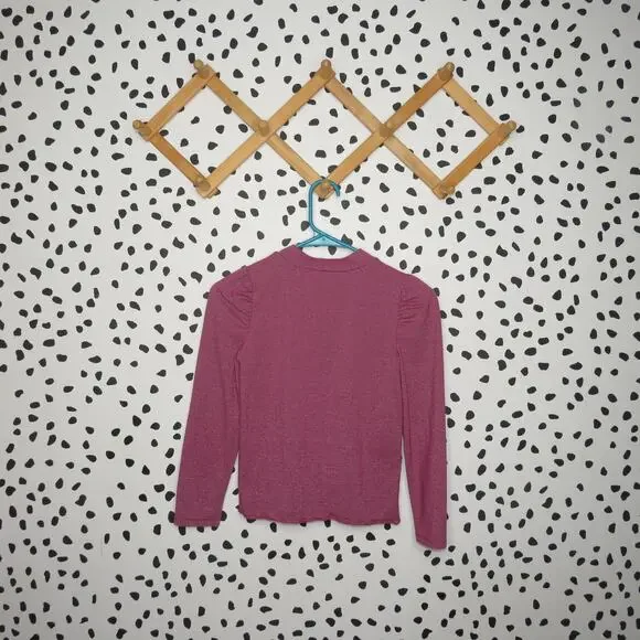 Oshkosh Metallic Striped Girls Mock Neck Long Sleeve Shirt - Picture 3 of 7